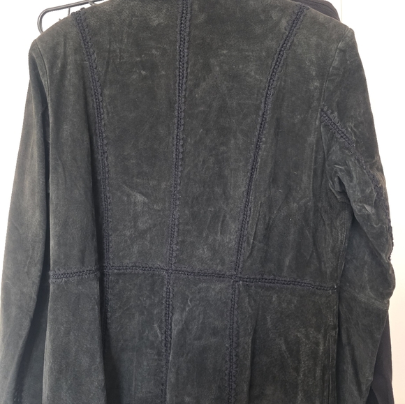 Womens Black Leather coat - Picture 7 of 8